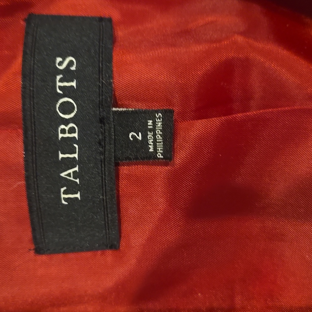 Talbot's Red/White Houndstooth Wool Blend Fully Lined Moto Jacket - Picture 2 of 9